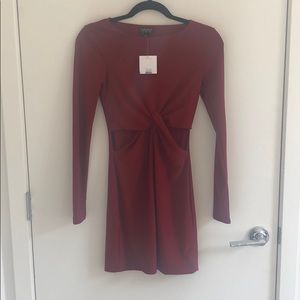 Red Top Shop long-sleeve dress